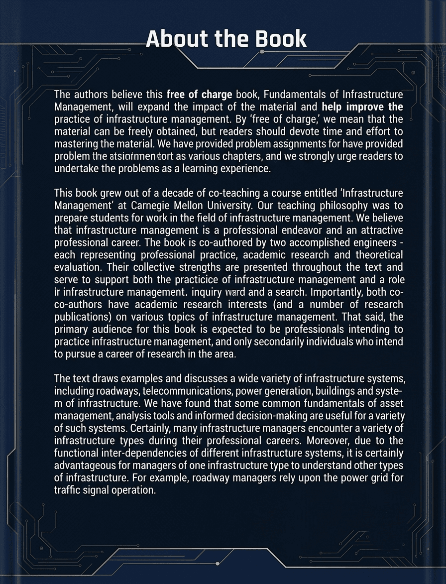 Fundamentals of Infrastructure Management back cover